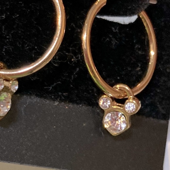 Mickey Mouse Austrian Crystal hoop earrings - Picture 2 of 2